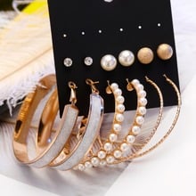 Mixed Simulated Pearl Earrings Set For Women New Style Bridal Statement Earrings Jewelry Fashion Bow Knot Earring Femme 2024 - buy cheap