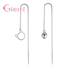 New Arrival Real 925 Sterling Silver Long Earrings Cute Cat Shape Jewelry For Women Girlfriend Jewelry Present Wholesale 2024 - buy cheap