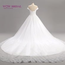 Wowbridal  White Wedding Dress 2021 Cathedral Train Wedding Dresses Lace Sweetheart Elegant Women Bridal Dress Vestido de Noiva 2024 - buy cheap