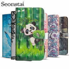 Funda de cuero con tapa para Samsung Galaxy J3 2017, J5, J7, S9, S8 Plus, 3D, Panda, billetera 2024 - compra barato