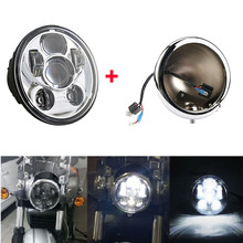 Faro led para proyector de motocicleta, cubierta de cubo de 5,75 pulgadas, anillo embellecedor, carcasa de Faro de 3/4 pulgadas para Harley, 5, 5,75 pulgadas 2024 - compra barato