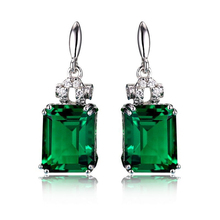 Silver Color 925 Emerald Jewelry Earrings for Women Peridot Mystic Jade Bizuteria Gemstone Garnet Emerald Drop Earrings Female 2024 - buy cheap