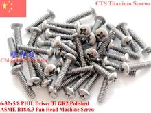 Titanium screws 6-32x5/8 Pan  Head 2# Phillips  Driver Ti GR2 Polished 50 pcs 2022 - buy cheap