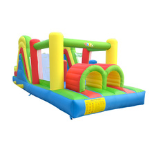 Castillo inflable con soplador para niños, casa de salto de 6,5x2,8x2,7 m, toboganes dobles de PVC Oxford, castillo con cama elástica 2024 - compra barato