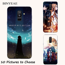 Sword Art-funda de silicona suave para móvil, cubierta con estampado de teléfono móvil, en línea, para Samsung Galaxy Note 8, 9, S8, S9, A6, A7, A8, A9 Plus, 2018 2024 - compra barato