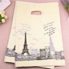 New Design Hot Sale Wholesale 100pcs/lot 25*35cm Luxury Popular European Style Package Bags With Eiffel Tower Large Plastic Bag 2024 - buy cheap