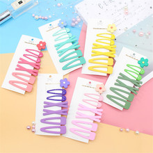 7Pieces Mix Barrette Young Girls BB Hair Clip pin Accessories Cute Flower Solid Handmade plastic woman Girl Hairpin headwear set 2024 - buy cheap