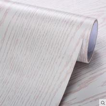 Papel tapiz de grano de madera blanca gruesa, pvc, impermeable, autoadhesivo, para armario, puerta de habitación antigua, renovación de muebles 2024 - compra barato