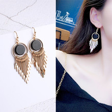 Fashion New Metal Tassel Earrings For Women Vintage Round Long Earrings Ethnic Jewelry Party Handmade Gift 2024 - buy cheap