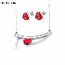 XUANHUA Wholesale Stainless Steel Fashion Jewelry Pendant Necklace with Earrings Jewelry Sets of Jewelry Accessories for Women 2024 - buy cheap