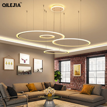 Modern pendant lights for living room foyer room 1/2/3/4 Circle Rings acrylic aluminum body LED Pendant Lamp fixtures home dero 2024 - buy cheap