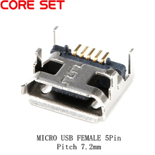 Conector Micro USB 100mm, 5 enchufes con conector hembra SMD DIP, 7,2 Uds. 2024 - compra barato