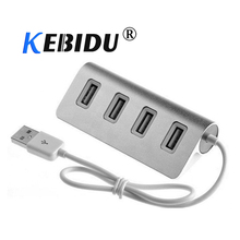 Алюминиевый мини-концентратор kebidu с 4 портами USB 2,0, высокоскоростной многопортовый концентратор, usb-разветвитель для Apple Macbook Air, ноутбука, ПК, планшета 2024 - купить недорого