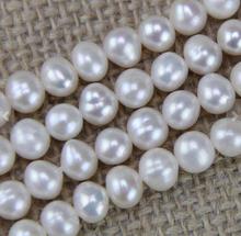 Hilo de perlas de agua dulce cultivada en forma de patata, 5-5,5 MM AA, venta al por mayor, perlas sueltas blancas auténticas, Material de joyas de cuentas 2024 - compra barato