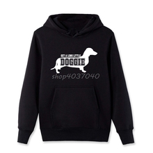 Little Doggie Cute Daschund Print Sweatshirts Fashion Men Cotton Fleece Hoodies Casual Hip Hop Coat Tops Harajuku Streetwear 2024 - buy cheap