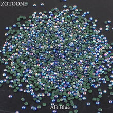 ZOTOONE Железный стеклянный стразы горячей фиксации с плоским основанием AB синий Стразы для ногтей для одежды камни и кристаллы декоративная аппликация E 2024 - купить недорого