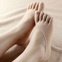 Calcetines invisibles de encaje antideslizantes para mujer, calcetín de corte bajo con cinco dedos, zapatillas de verano 2024 - compra barato