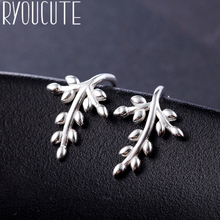 RYOUCUTE Real Silver Color  Leaf Earrings for Women Wedding Jewelry Korean Pure Silver Earring Pendientes Bijoux 2024 - buy cheap