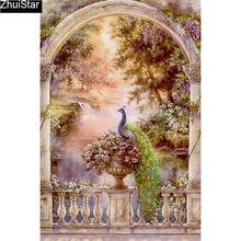 Full Square 5D DIY Diamond Painting "Pretty peacock" Embroidery Cross Stitch Mosaic Home Decor Gift   CJ16 2024 - buy cheap