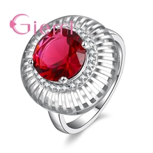 Быстрая доставка Luxuryand CZ Круглый красный кристалл камень кольцо для матери подарок на день рождения Юбилей ювелирные изделия 2024 - купить недорого