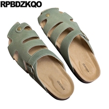 2021 Native Slippers Large Size 46 Closed Toe Roman Plus Shoes Cork Slides Mules Strap Green Nice Men Gladiator Sandals Summer 2024 - buy cheap