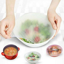 4Pcs/lot Reusable Silicone Wrap Seal Food Fresh Keeping Wrap Lid Cover Stretch Vacuum Food Wrap Kitchen Gadget Sets 2024 - buy cheap