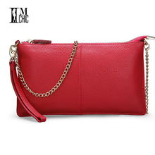 Soft Genuine Leather Ladies Chain Shoulder Bag Real Cowskin Women Small Clutch Bags Classic Girl Gift Evening Party Handbags 2024 - buy cheap