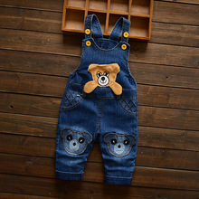 DIIMUU 2019 Spring Fashion Boys Girls Denim Overalls Baby Clothing Casual Patchwork Cartoons Jeans Pants Kids Bibi Long Trousers 2024 - buy cheap