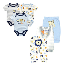 Monos de algodón con dibujos animados para bebé recién nacido, conjunto de ropa y pantalones Unisex, 6 unidades por lote 2024 - compra barato