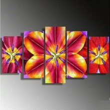 Hand Painted Modern Abstract Picture On Canvas Red Flowers Landscape Oil Painting For Living Room Wall Decor Wall Paintings 2024 - buy cheap