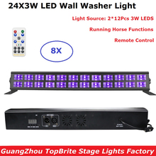 8Pcs/Lot Hot Sales UV Violet Wall Washer Light 24X3W Bar Laser Projector Lighting Party Club Disco Light For Indoor Stage Light 2024 - buy cheap