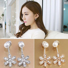 Brincos Pearls Pendientes Earing Bijoux Imitation Pearl 5 Flowers Stud Earrings For Women Wedding Jewelry Earings Brincos 2024 - buy cheap