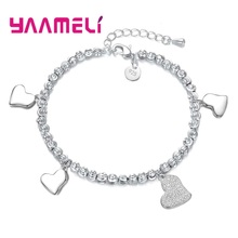 Factory Price 925 Sterling Silver Bracelets Irregular Heart Shape Design For Women Female Good Present Crystal Jewelry 2024 - buy cheap