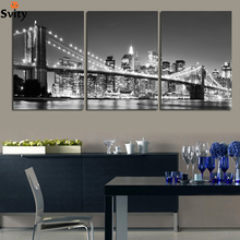 3pcs Hot Sell Modern wall Painting New York Brooklyn bridge Home Decorative Art Modular Picture Paint on Canvas Prints Unframed 2024 - buy cheap