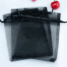 Sacolas de organza preto 11x16cm 500 artigo, sacola para joias, boutique de natal, sacolas para presente, bolsa organizadora 2024 - compre barato