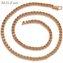 MGFam (50cm*4mm ) Classic Gold-Color Boxes Chain Necklaces 20inch Jewelry for Men Wise Choice Nickel free 2024 - buy cheap