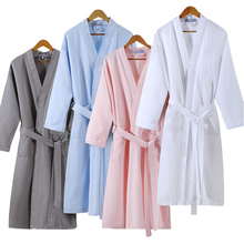 On Sale Men Summer Suck Sweat Elegant Kimono Bath Robe Male Spa Waffle Bathrobe Plus Size Lounge Robes Sexy Mens Dressing Gown 2024 - buy cheap