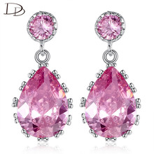 DODO Gorgeous Big Water Drop Shaped Pink/Blue AAA Zircon Drop Earrings For Women Wedding Banquet Fashion Jewelry Female E198 2024 - buy cheap