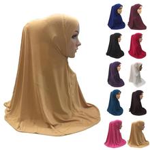 Новый мусульманский хиджаб один кусок Амира платок простой шарф исламские хиджабы для женщин головной убор тюрбан полное покрытие шапочка для молитвы арабский Рамадан 2024 - купить недорого