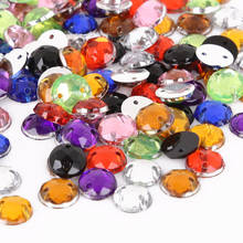 NEW Sewing Crystal Flatback Rhinestone Round Acrylic Beads Sew On Strass Crystal Stones For DIY Clothes Decoration 100pcs 8mm 2024 - buy cheap