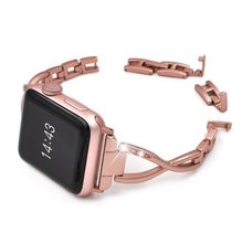 Ремешок для Apple Watch Band 38 мм 42 мм 40 мм 44 мм регулируемый ремешок из нержавеющей стали для iwatch belt series 4 3 2 1 для женщин и мужчин 2024 - купить недорого