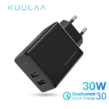 KUULAA Quick Charge 3,0 USB зарядное устройство 30 Вт QC3.0 QC DP Быстрая зарядка ЕС Supercharge зарядное устройство для мобильного телефона для iPhone samsung Xiaomi 2024 - купить недорого