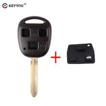 KEYYOU 3 Buttons Remote Key Shell TOY43 Blade Fob Case For Toyota Yaris Prado Tarago Camry Corolla With Rubber Button Pads 2024 - buy cheap
