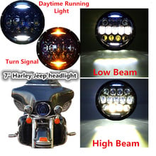 7 Inch Motorcycle Moto LED Headlight With Angle Eyes For Harley Street Glide Softail FLHX FLD for Yamaha Road Star 2024 - buy cheap