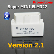 New White MINI ELM327 Bluetooth OBD2 / OBDII ELM 327 V2.1 Auto Diagnostic Interface Scanner FREE SHIPPING 2024 - buy cheap
