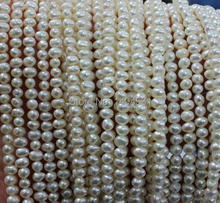 Joyería de perlas de 3,5-4MM, Material de joyería artesanal, redondo, blanco, cultivado, perlas genuinas de agua dulce, sueltas, oferta 2024 - compra barato
