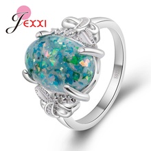 New Arrivals Retro Green Opal Stones Genuine 925 Sterling Silver  Finger Rings For Women Antique Wholesale Price Jewelry 2024 - buy cheap