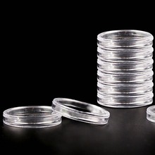 10 unids/lote de cajas de plástico de anillo redondo de almacenamiento de 27mm, Soporte transparente para monedas, cápsulas 2024 - compra barato