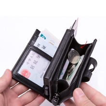 Aluminum Rfid Credit Card Holder Wallets for Men Women ID Cash Holder Zipper Coin Purses Key Wallet Leather RFID Mini Wallet 2024 - buy cheap