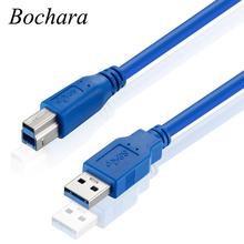 Bochara-Cable de impresora USB 3,0 tipo A macho A tipo B lámina macho + trenzado blindado 30cm 50cm 100cm 1,5 m 1,8 m 3m 5m 2024 - compra barato
